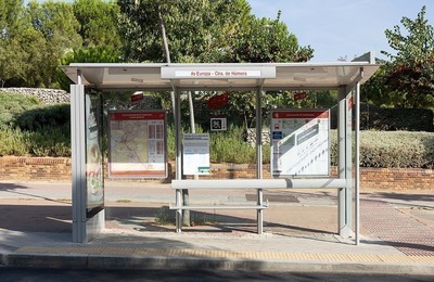 Parada de autobus en Pozuelo