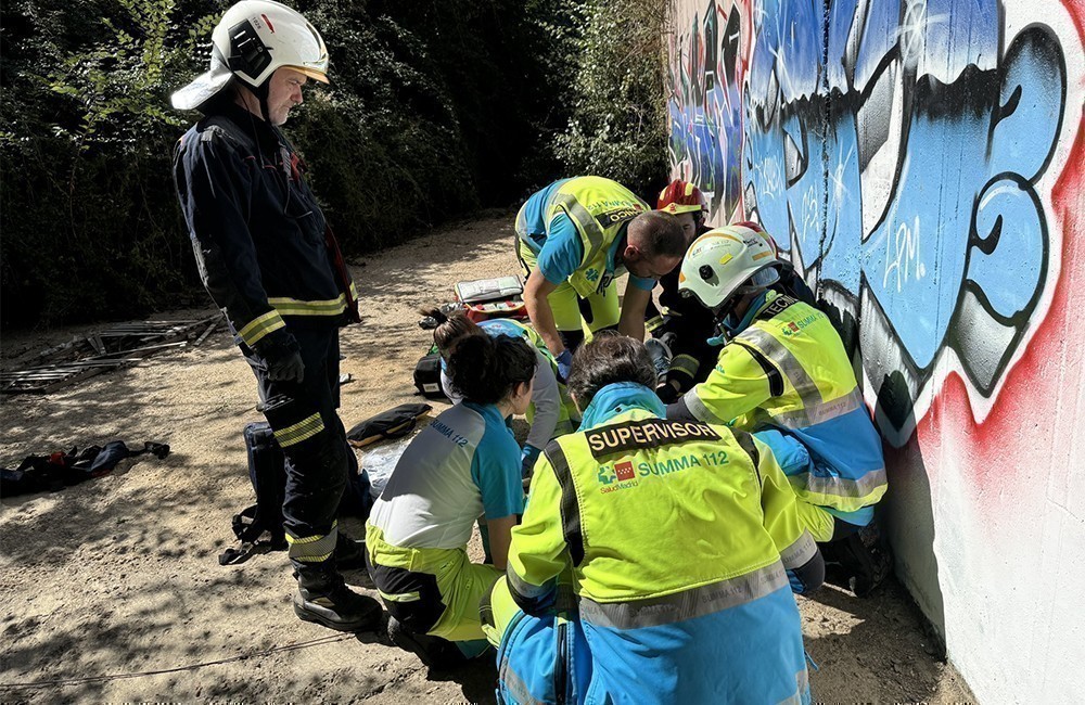 atención médica a un ciclista