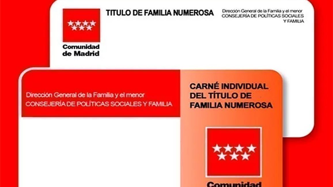 Carnets Familia Numerosa Madrid