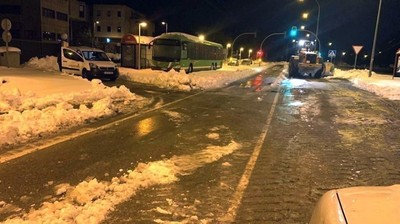 Noche nevada en Madrid