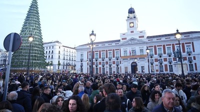 Masificación de personas en la Puerta del Sol