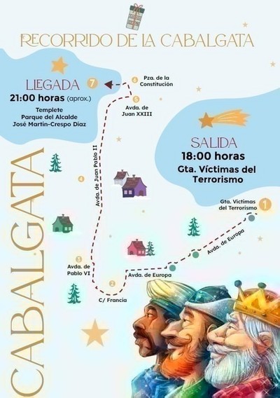 Recorrido de la Cabalgata de Reyes en Pozuelo de Alarcón
