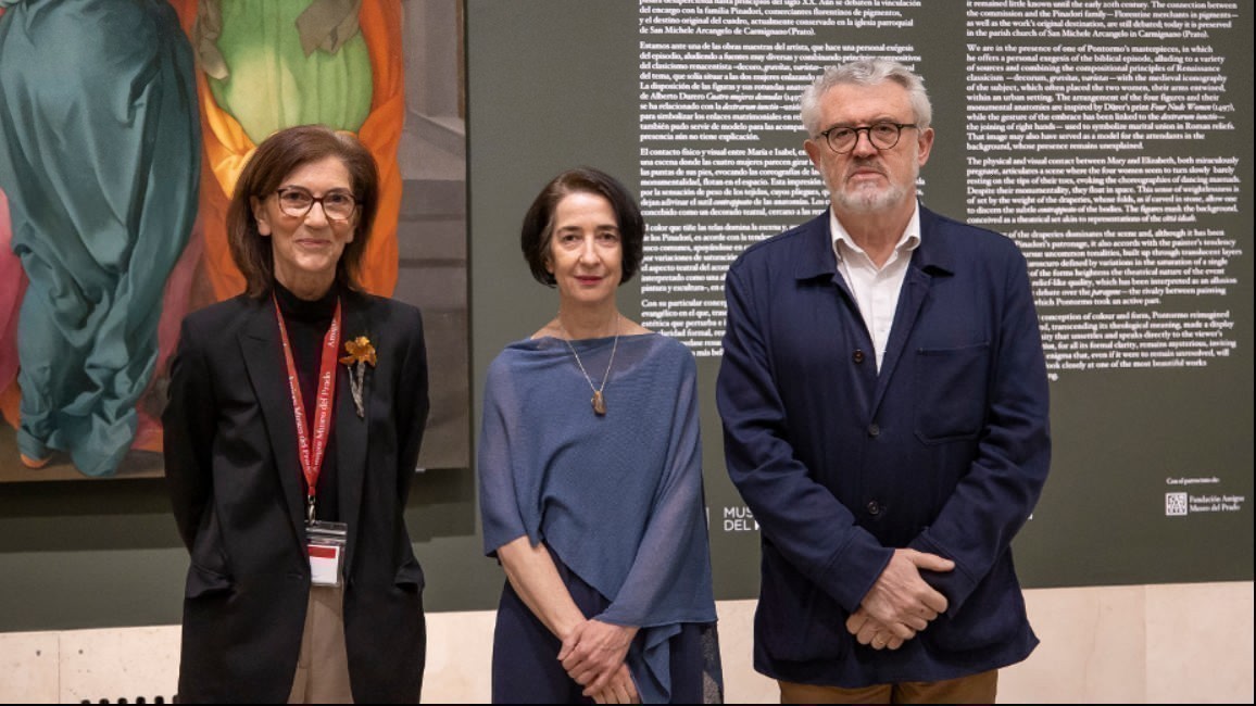 Nuria de Miguel, Secretaria General de la Fundación Amigos del Museo del Prado; Ana González Mozo, Jefa de Colección de Pintura Italiana del Renacimiento del Museo Nacional del Prado, y Miguel Falomir, Director del Museo Nacional del Prado