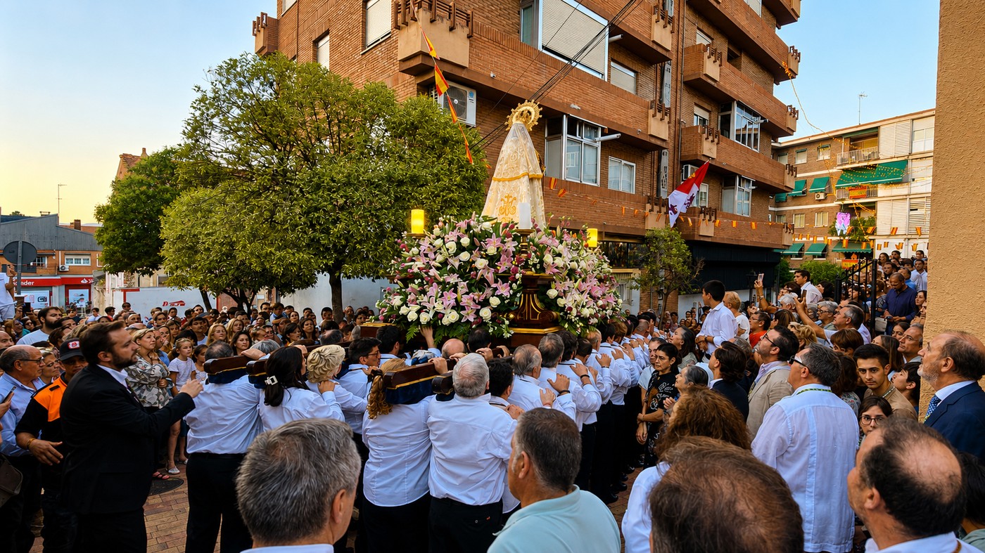 Procesión en honor de Nuestra Señora del Carmen en Pozuelo de Alarcón
