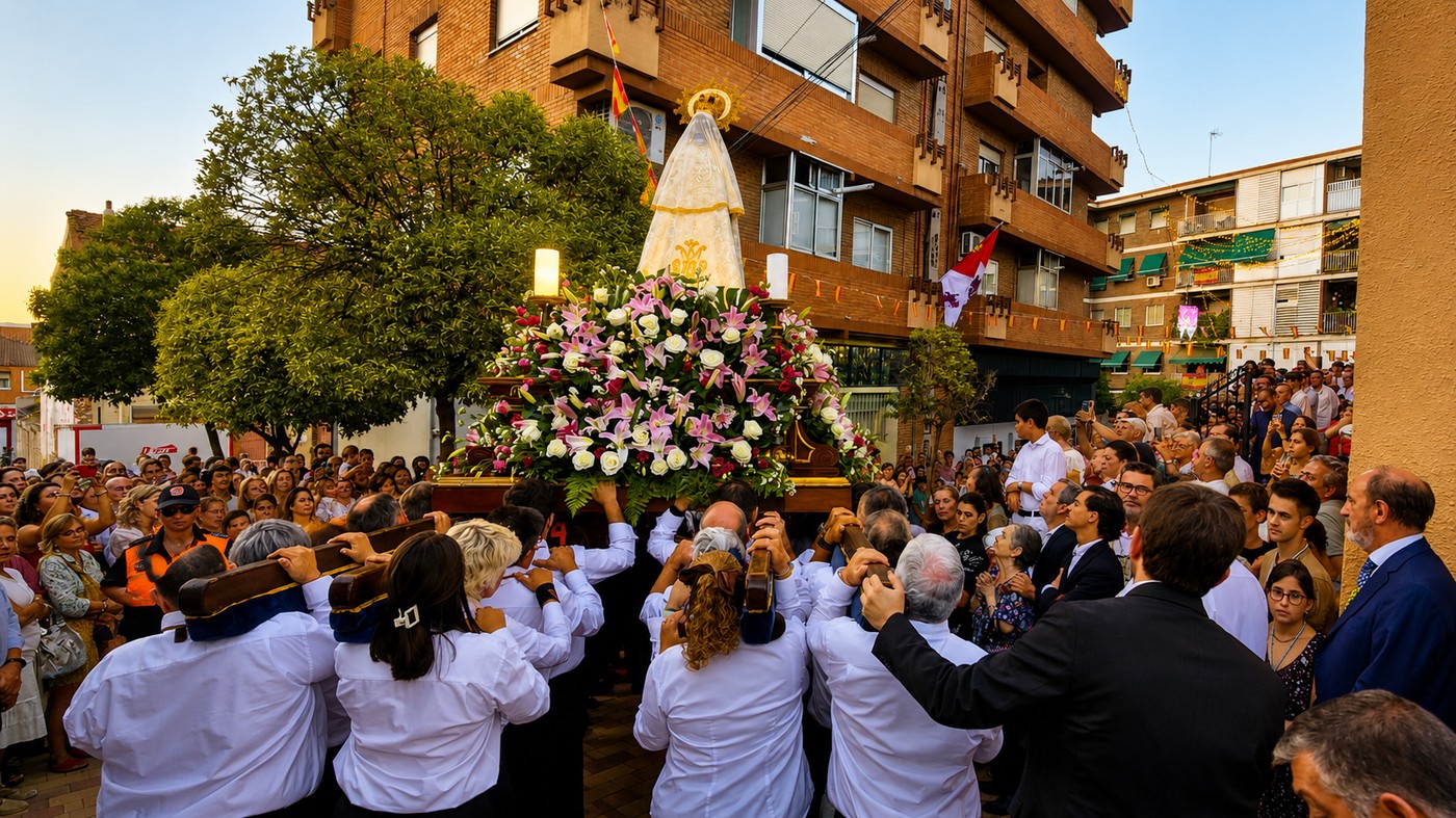 Procesión en honor de Nuestra Señora del Carmen en Pozuelo de Alarcón