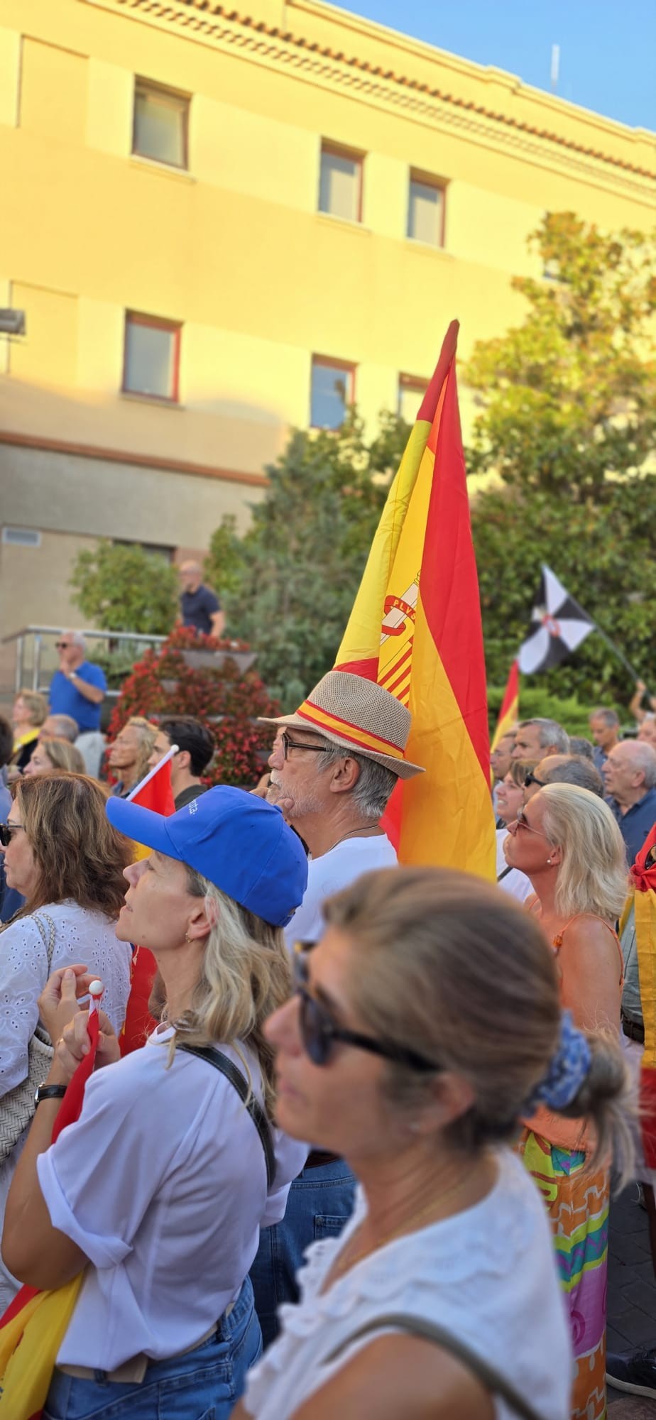 Pozueleros con banderas de España