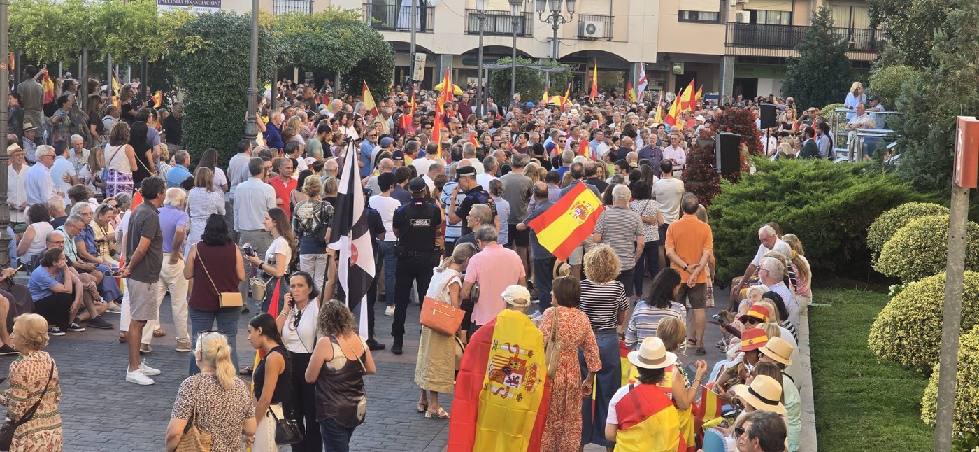 Pozueleros con banderas de España
